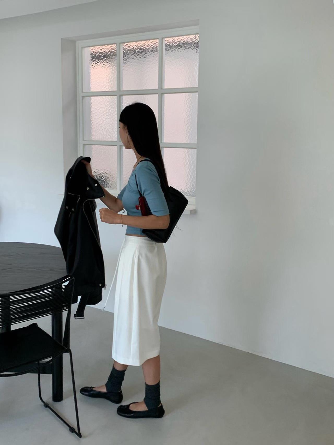 鬆緊打摺六分西裝褲